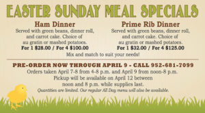 Easter Sunday Meal Specials
